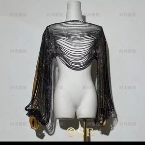 Black and Silver Rhinestone Top